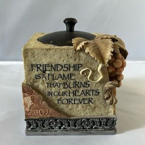 Decorative Friendship Candle Holder with Lid